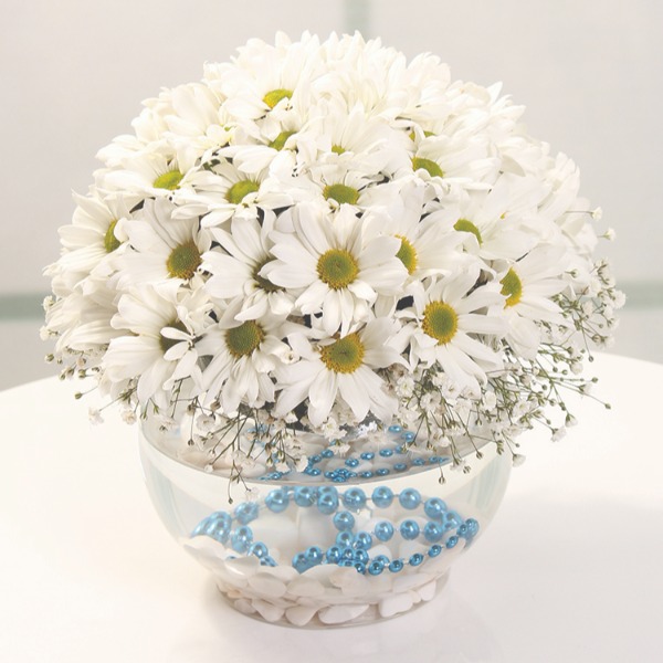 White Chrysanthemum Arrangement Resim 1